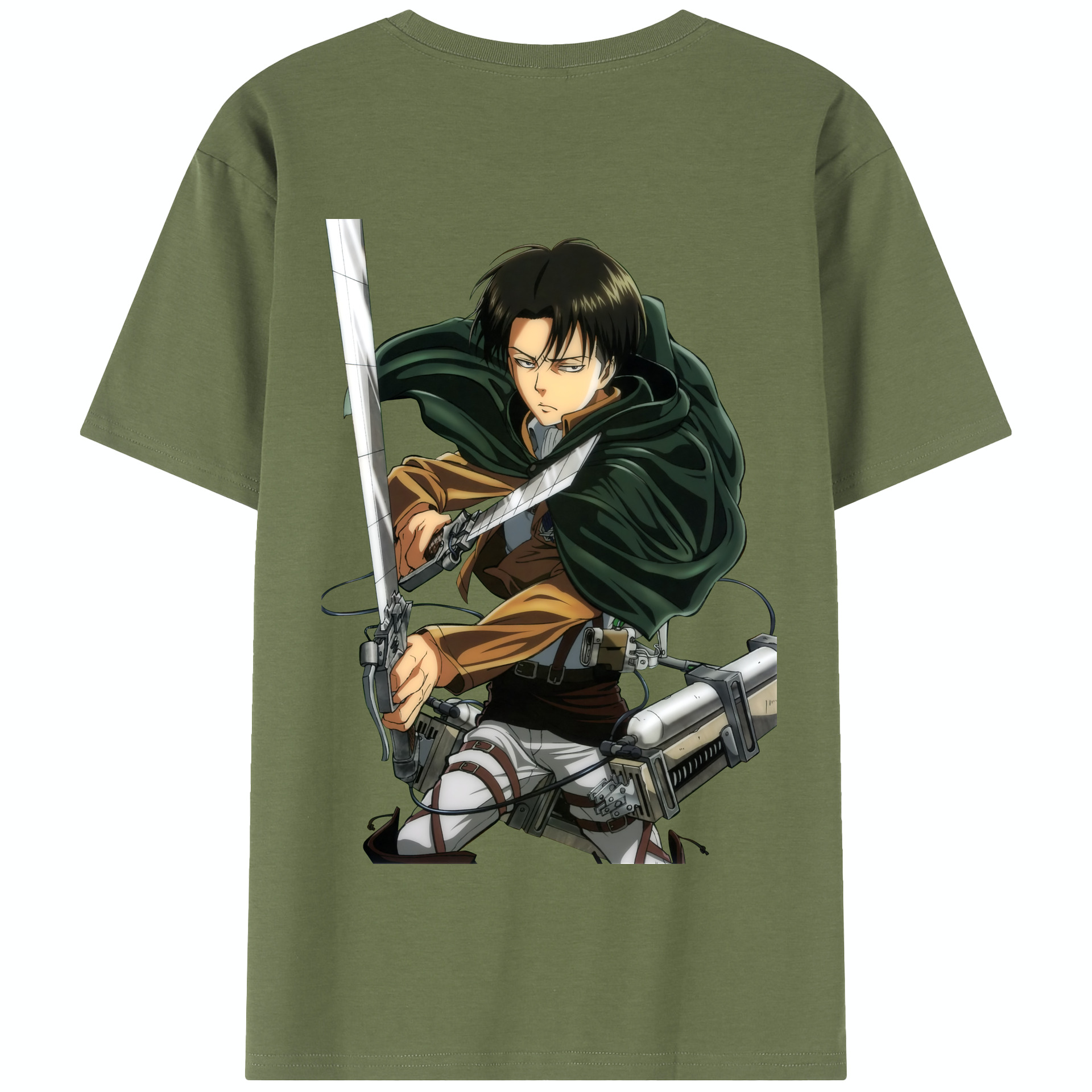 （画像用） 進撃の巨人 リヴァイ·アッカーマン Attack on Titan Levi Ackerman 綿100％半袖Tシャツ（背面プリント）